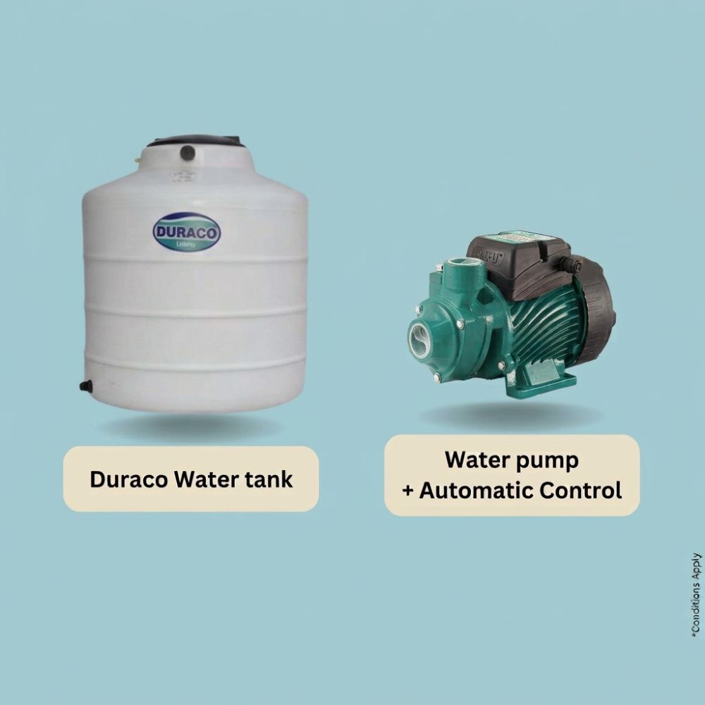 DURACO WATER TANK 1000L +WATER PUMP + AUTOMATIC CONTROL DUR1000LT BUNDLE